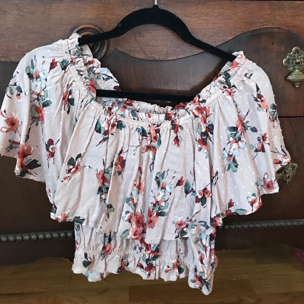 Floral Small En Creme Crop Top